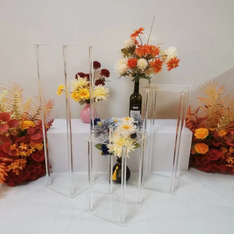 Transparent acrylic 100cm high flower stand wedding table party and wedding decoration center image 2