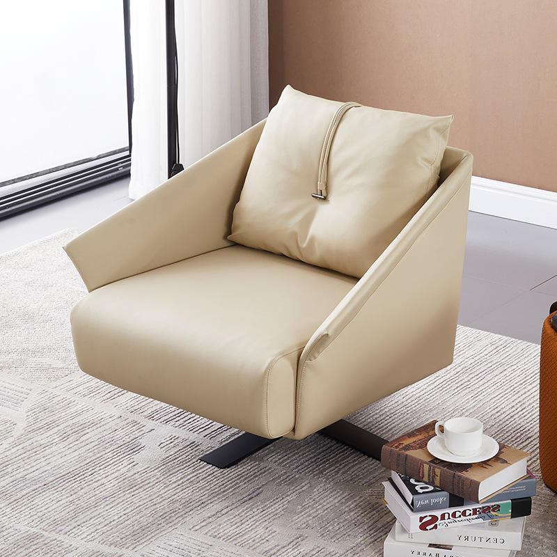 Modern design leather leisure chair, high-quality fabric leisure square sofa chair, office living room hotel