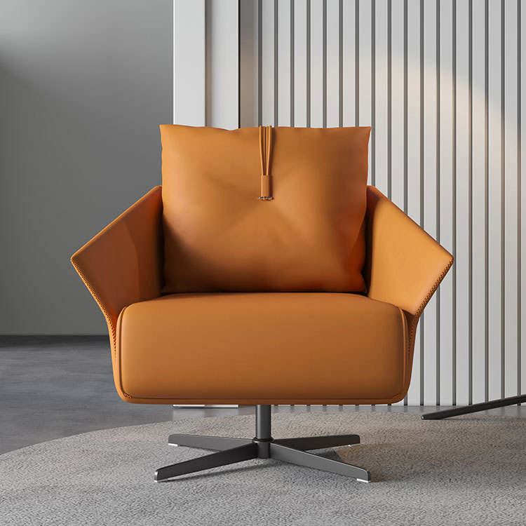 Modern design leather leisure chair, high-quality fabric leisure square sofa chair, office living room hotel image 2