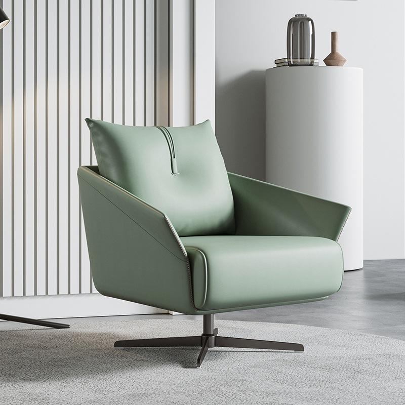 Modern design leather leisure chair, high-quality fabric leisure square sofa chair, office living room hotel image 4