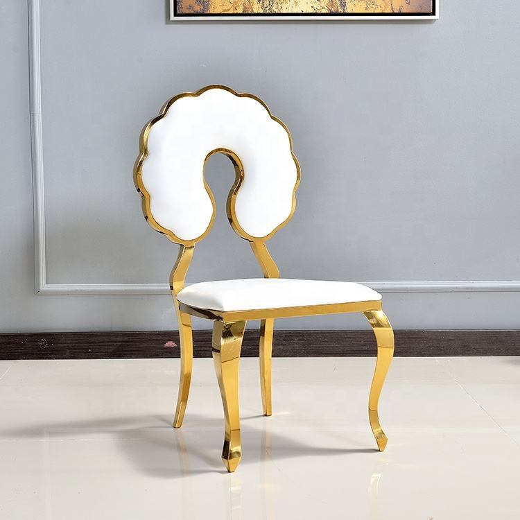 New Design Hotel Chair Round Back Soft Leather Stainless Steel Banquet Event Wedding Chair image 2