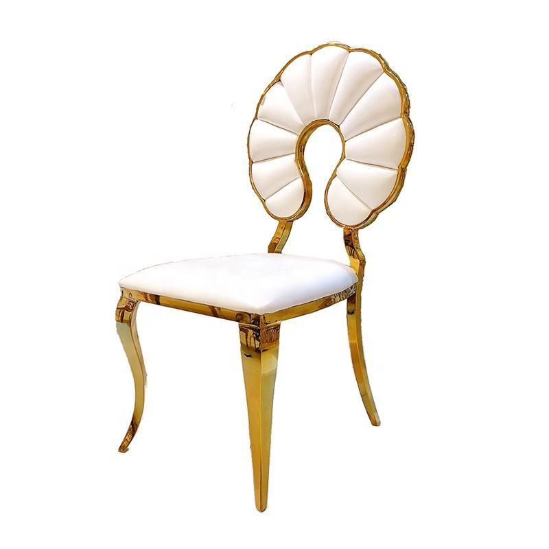 New Design Hotel Chair Round Back Soft Leather Stainless Steel Banquet Event Wedding Chair image 3