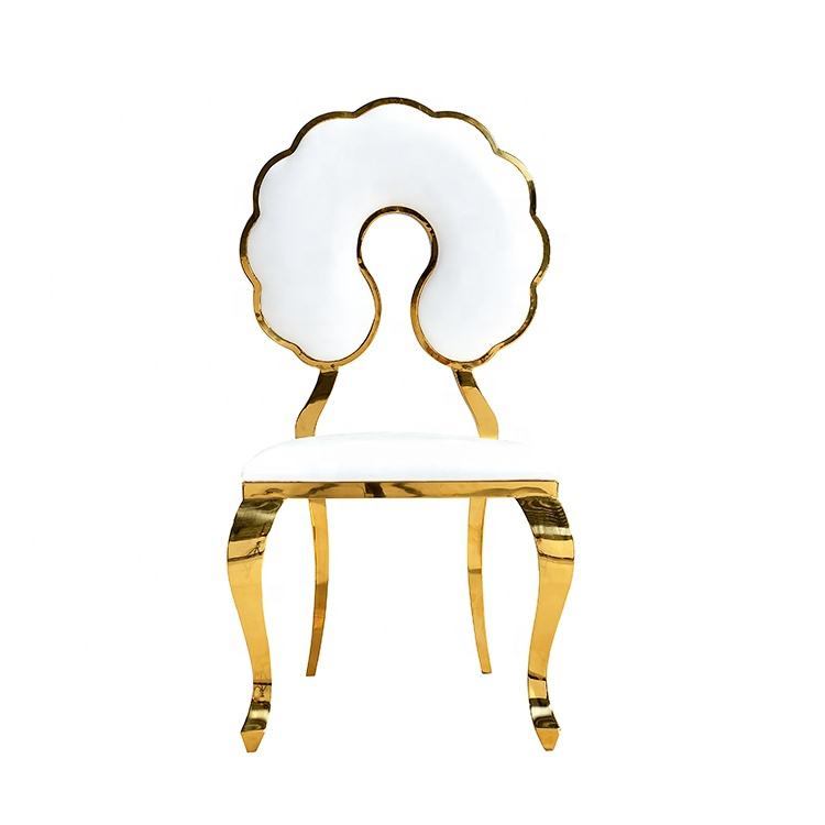 New Design Hotel Chair Round Back Soft Leather Stainless Steel Banquet Event Wedding Chair image 4