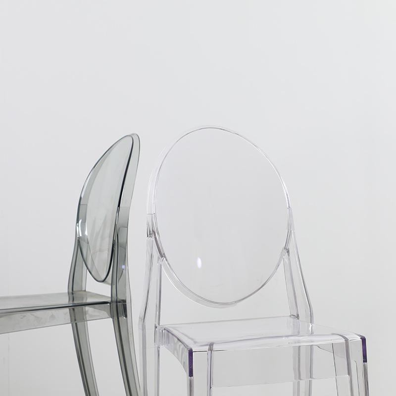 Golden Wedding Event Transparent Computer Ghost Chair Party Hotel Catering Stackable Acrylic Banquet Transparent Plastic Dressing Table Chair image 2