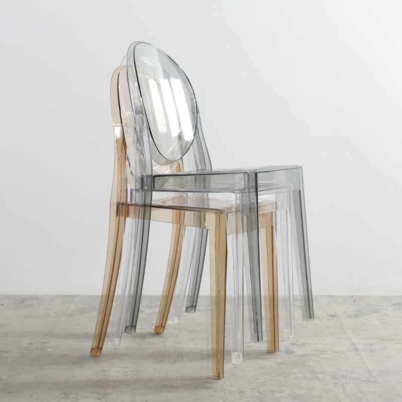 Golden Wedding Event Transparent Computer Ghost Chair Party Hotel Catering Stackable Acrylic Banquet Transparent Plastic Dressing Table Chair image 3
