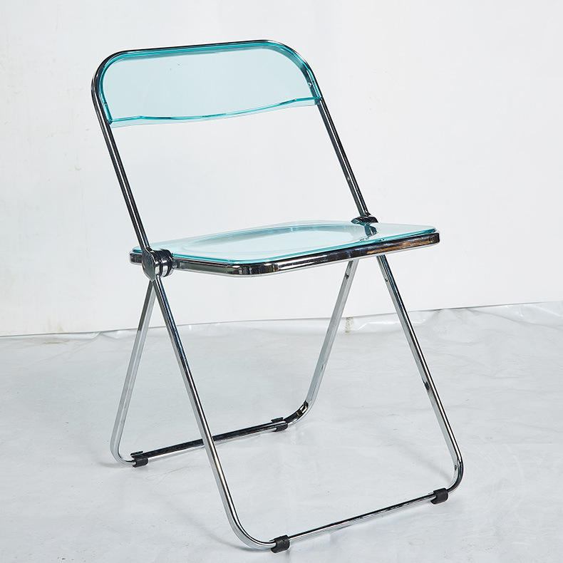Nordic style transparent acrylic and metal frame folding dining chairs save space and are suitable for use in restaurants image 3
