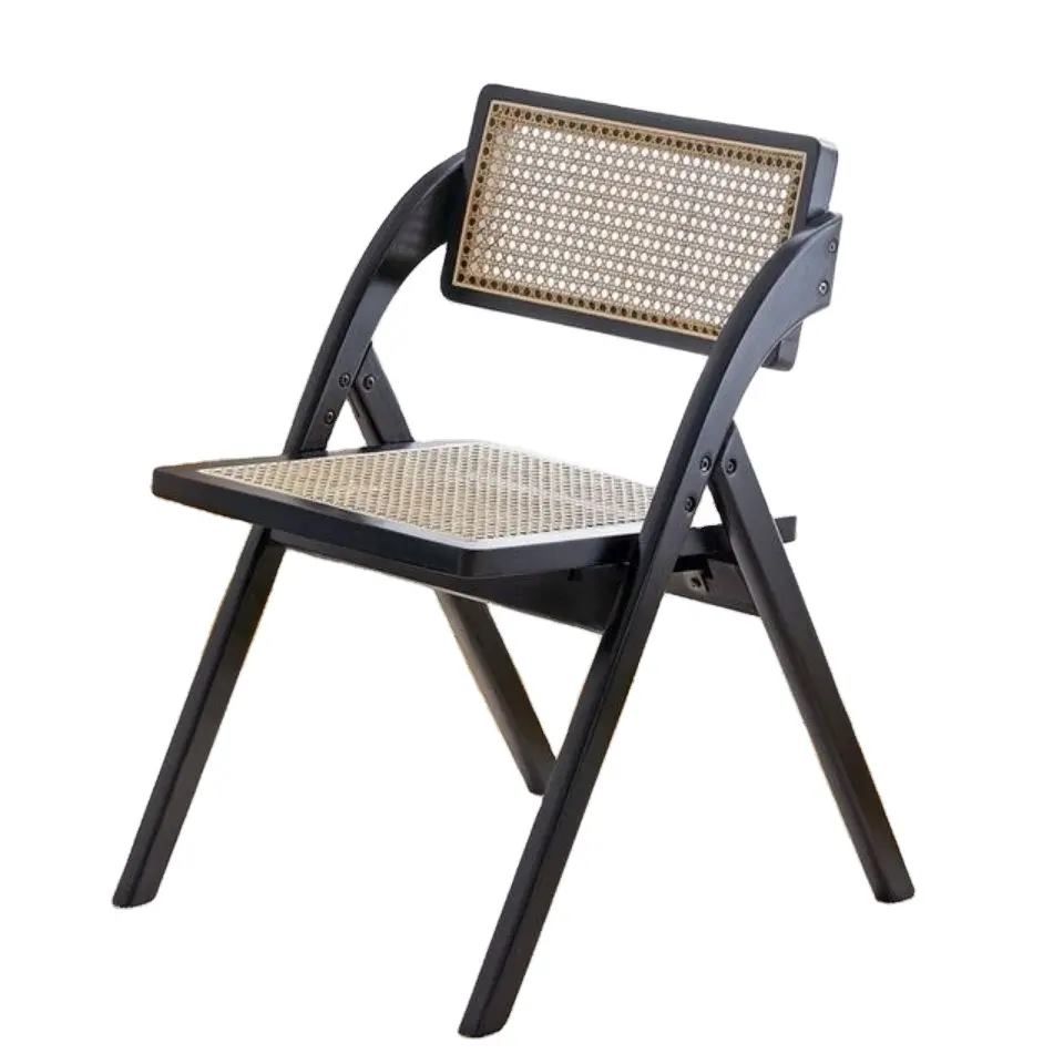 Wholesale Foldable Vine Chair Wedding Party Outdoor Camping Event Banquet Wooden Chair image 3