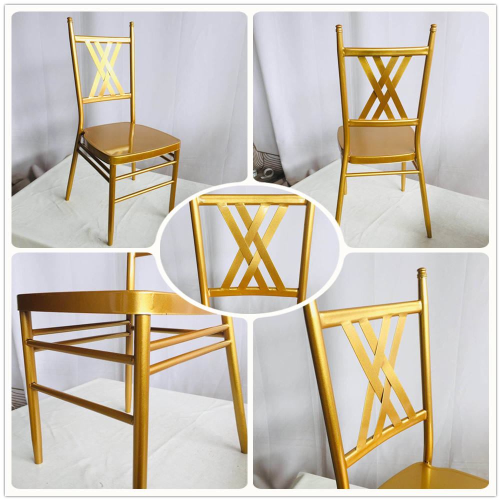 Luxury Latest Design Golden Wedding Event Chiavari Tiffany Wedding Metal Dining Chair image 4