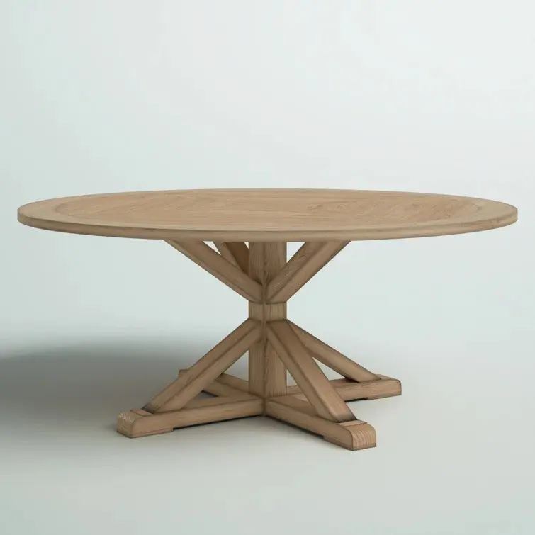 Outdoor rural French dining table, modern designed wooden handicraft legs, used for villa and wedding circular restaurant furniture image 3