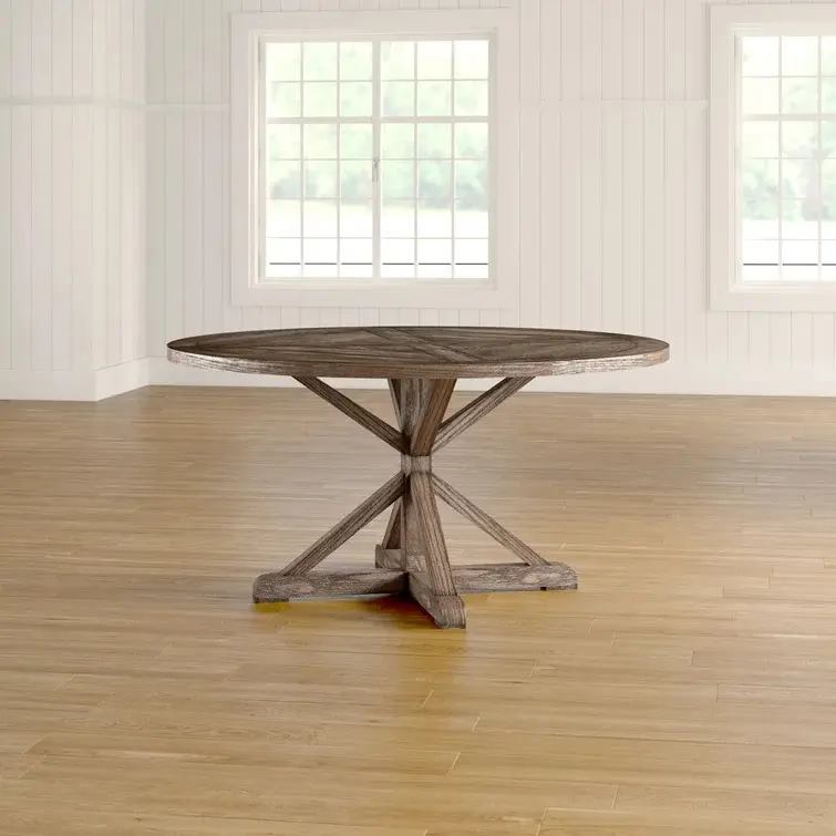 Outdoor rural French dining table, modern designed wooden handicraft legs, used for villa and wedding circular restaurant furniture image 4