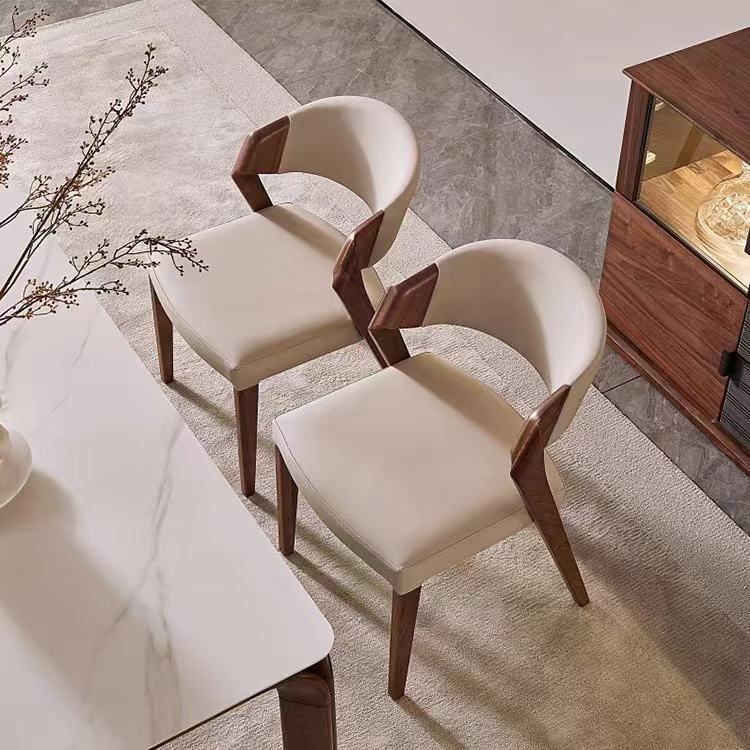 Modern design restaurant furniture, solid wood dining chair with armrests image 4