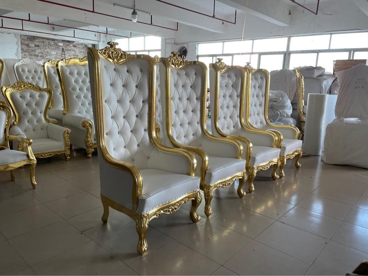 King and queen high-back cheaper pink king silver king chair high-back royal luxury wedding chair image 2