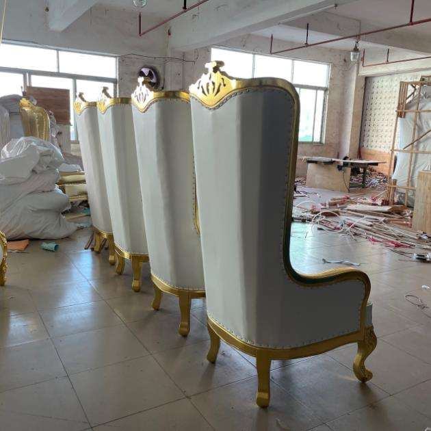 King and queen high-back cheaper pink king silver king chair high-back royal luxury wedding chair image 4