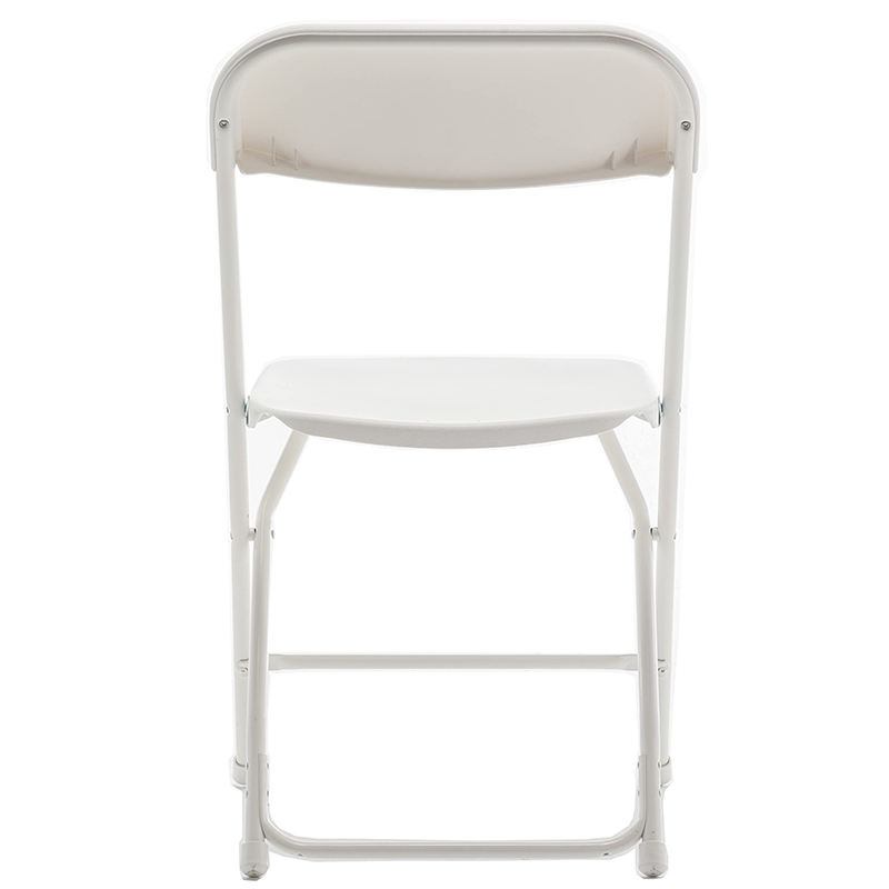 Wholesale portable white resin plastic folding chairs with metal frames, stackable for indoor and outdoor activities, weddings, and living rooms image 2