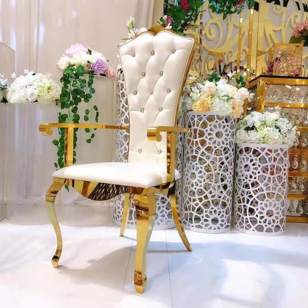 Stainless steel dining tables and chairs for wedding events, hotel parties, and leisure chairs for sale