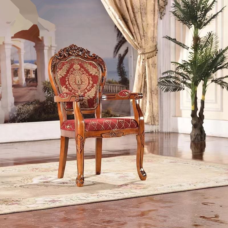 Wholesale luxury restaurant furniture, including upholstered wooden dining chairs with antique fabric covers for home useModel number YJ230104 image 2