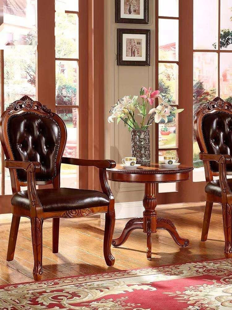 Wholesale luxury restaurant furniture, including upholstered wooden dining chairs with antique fabric covers for home useModel number YJ230104 image 4