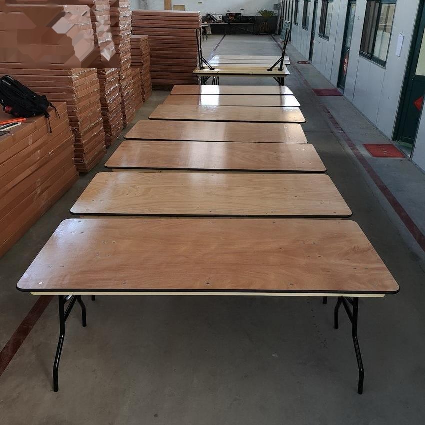 Wooden 72-inch rectangular folding table for banquets, weddings, school events, and church services