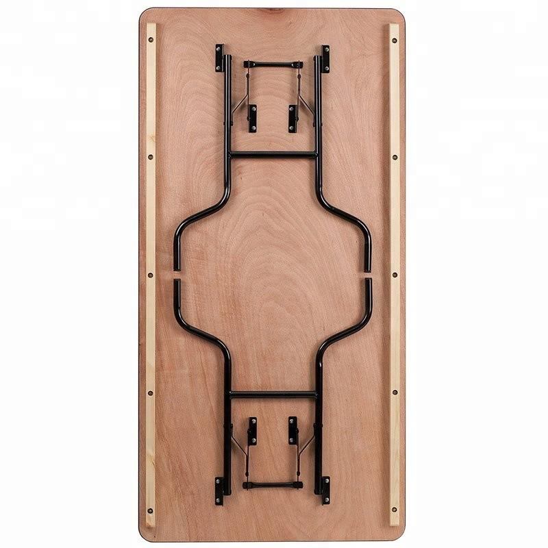 Wooden 72-inch rectangular folding table for banquets, weddings, school events, and church services image 2