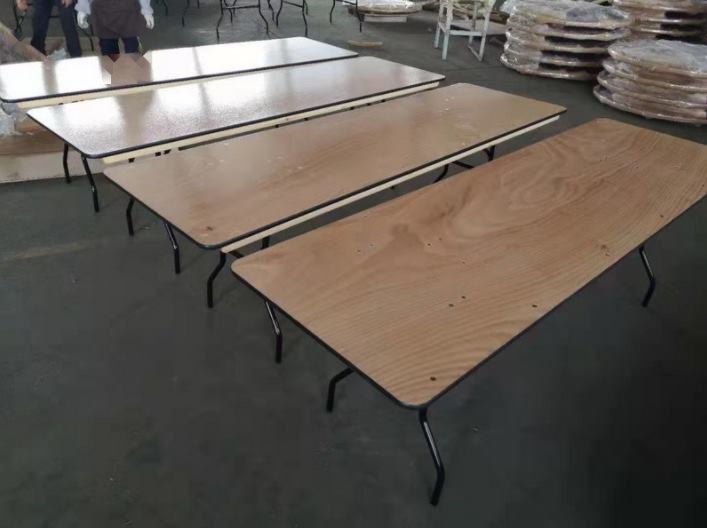 Wooden 72-inch rectangular folding table for banquets, weddings, school events, and church services image 3