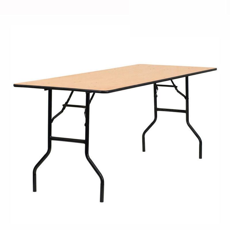 Wooden 72-inch rectangular folding table for banquets, weddings, school events, and church services image 4