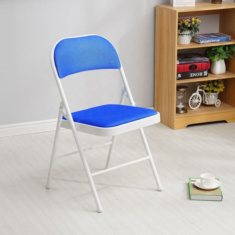 Modern camping metal frame garden furniture, portable, thickened, folding, suitable for conference, hotel, restaurant, and meeting dining chairs image 2