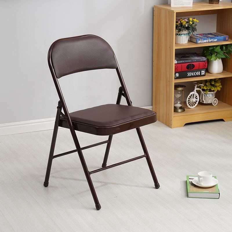 Modern camping metal frame garden furniture, portable, thickened, folding, suitable for conference, hotel, restaurant, and meeting dining chairs image 4