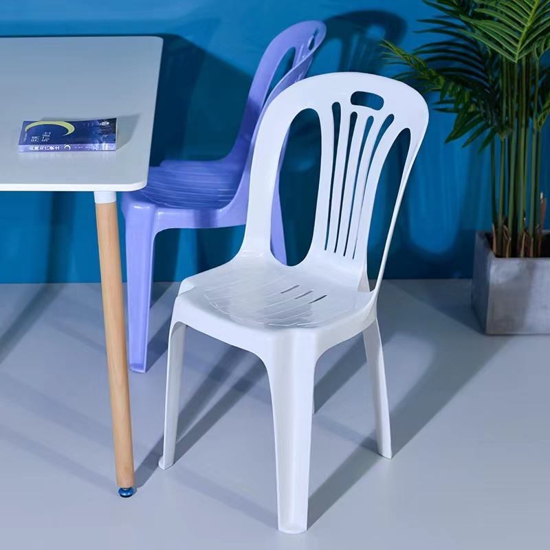 Cheap and lightweight outdoor furniture, garden beach chairs, night market barbecue food stalls, armless, white, stackable plastic catering equipment image 2