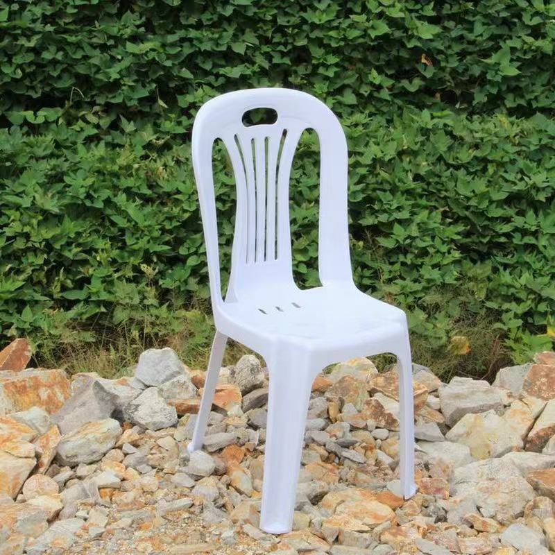 Cheap and lightweight outdoor furniture, garden beach chairs, night market barbecue food stalls, armless, white, stackable plastic catering equipment image 3
