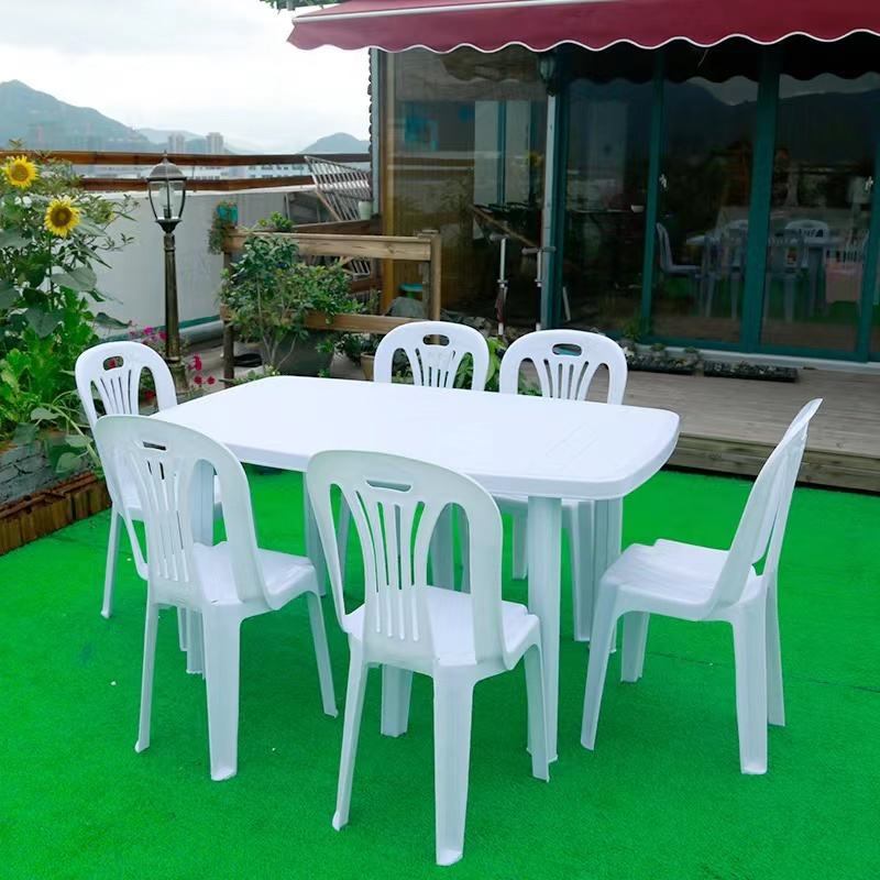 Cheap and lightweight outdoor furniture, garden beach chairs, night market barbecue food stalls, armless, white, stackable plastic catering equipment image 4