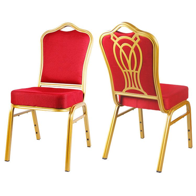 High-quality luxury rental hotel furniture, stackable metal hotel banquet wedding chairs with floral backrests