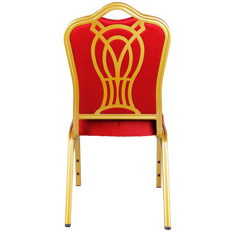 High-quality luxury rental hotel furniture, stackable metal hotel banquet wedding chairs with floral backrests image 2