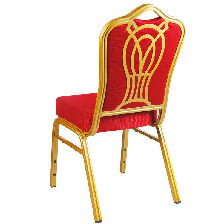 High-quality luxury rental hotel furniture, stackable metal hotel banquet wedding chairs with floral backrests image 4