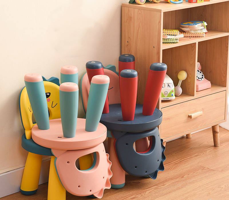 Modernly designed detachable plastic chairs for infants and children, suitable for hospitals and kindergartens, offer a cost-effective and space-saving solution for children's furniture image 3