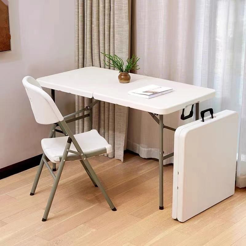 Wholesale modern portable outdoor folding dining table rectangular plastic resin foldable tabletop plastic patio image 2