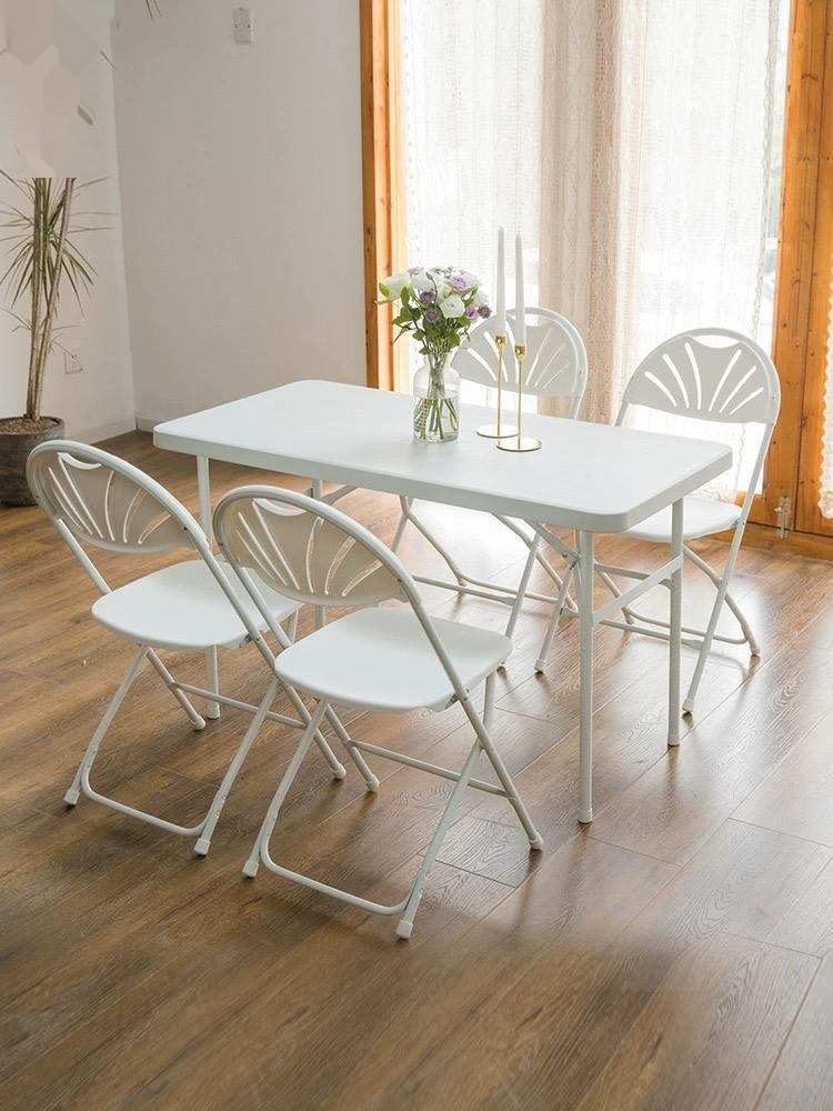 Wholesale modern portable outdoor folding dining table rectangular plastic resin foldable tabletop plastic patio image 3
