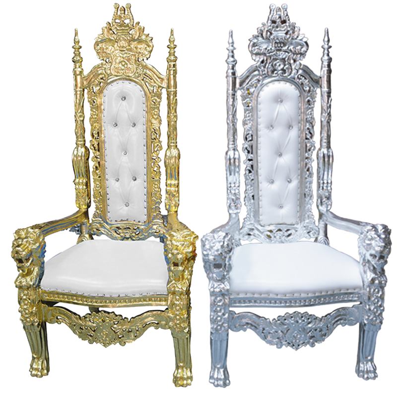 2025 luxury lion king queen throne chair modern white handmade movable furniture hotel wedding villa spring fashion