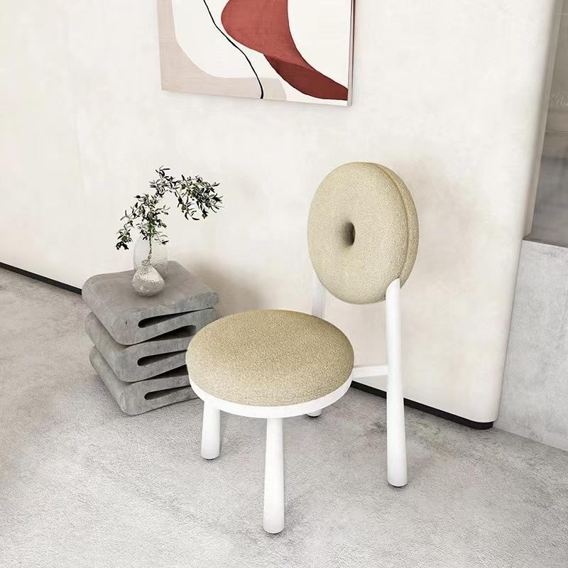 Nordic designer home cashmere minimalist backrest modern home dining room fabric leisure dining table and chair