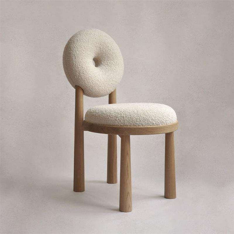 Nordic designer home cashmere minimalist backrest modern home dining room fabric leisure dining table and chair image 3