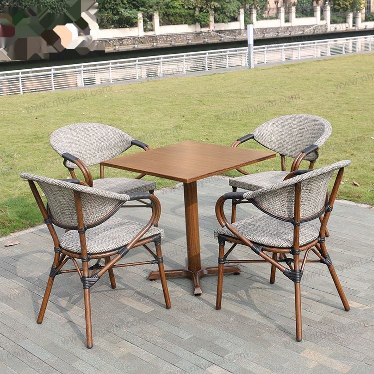 Modern rust-proof and waterproof aluminum French business chair for outdoor dining rooms, cafes, bedrooms, parks, kitchens, patios, and metal furniture image 3