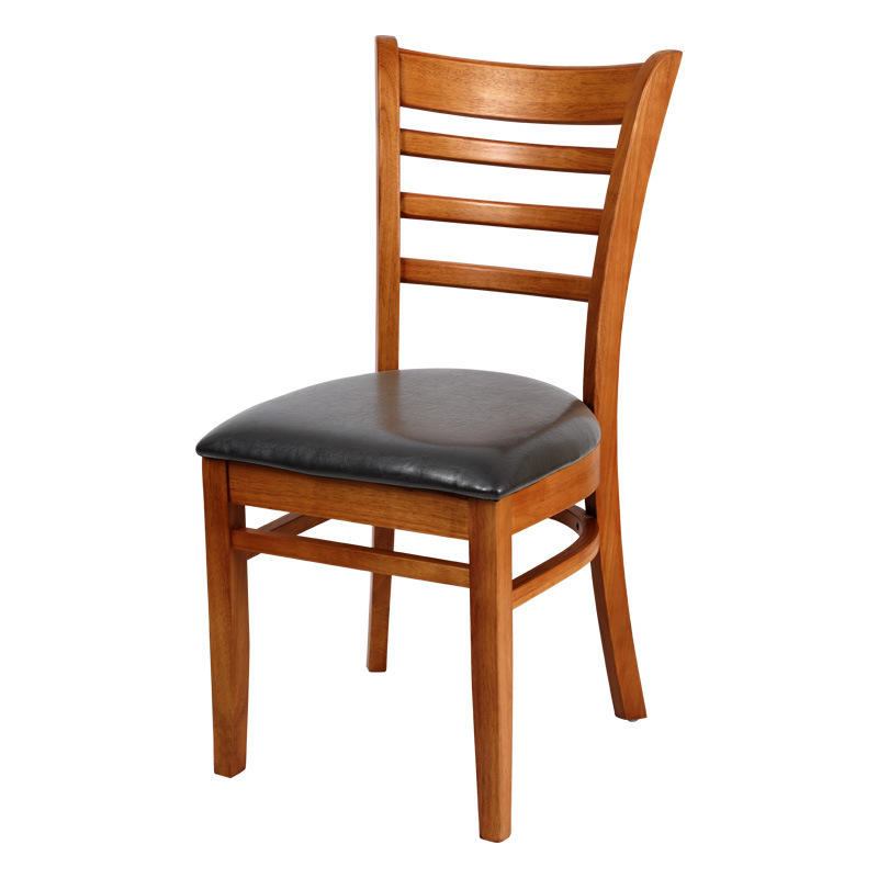 Dining leather upholstered modern cafe furniture coffee wood dining table and chairs image 4