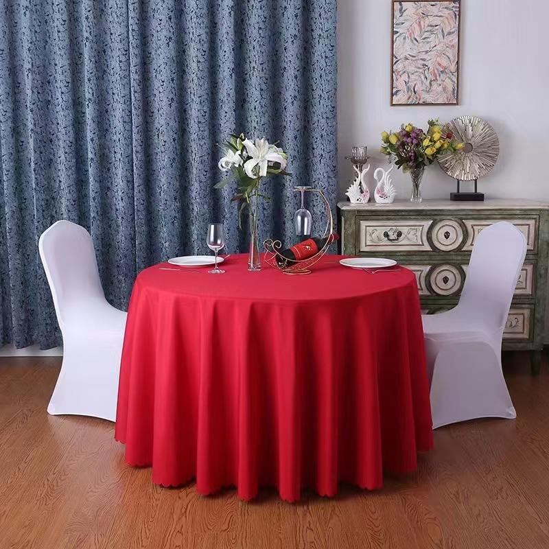 Handmade modern style round banquet tablecloth, customized for family parties and weddings, made of polyester/cotton image 4