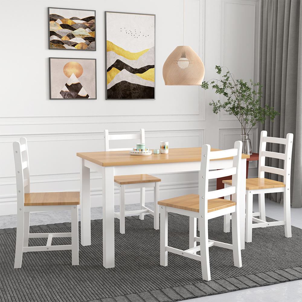 Modern antique-style wooden dining table set for 4 seats