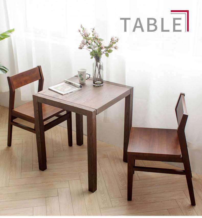 Dining room furniture set, including 2 chairs, wooden dining table, coffee table and chairs image 2
