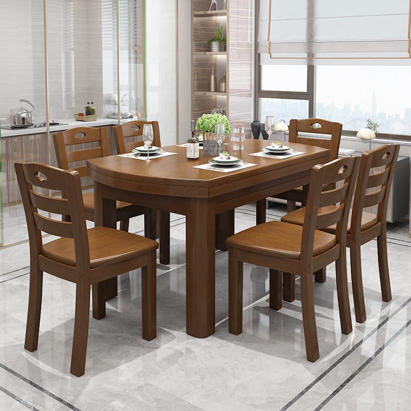 Simple design dining set furniture, rustic style, white dining room set, wooden 4-seater dining table, dining room set image 3