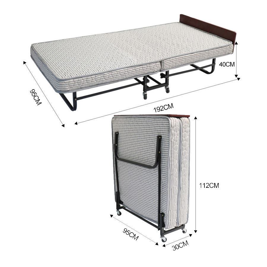 Convenient metal structure folding bed with modern design of mattress, suitable for hotels and apartments image 4