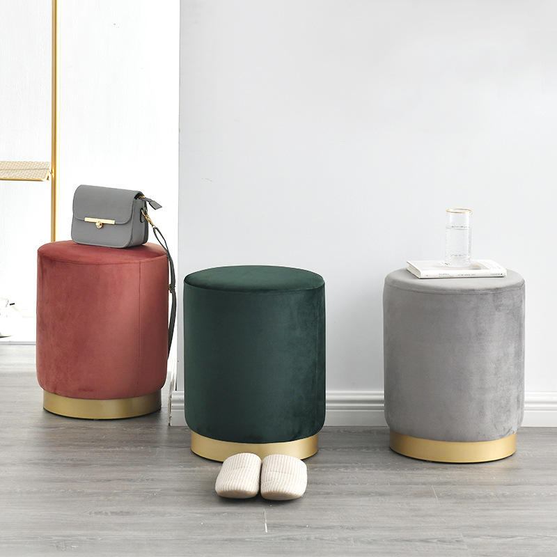 Nordic small chair, stool, personality, fashion, creativity, Ottoman stool, velvet, modern, simple, luxurious round stool