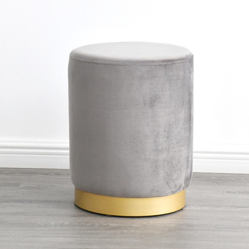 Nordic small chair, stool, personality, fashion, creativity, Ottoman stool, velvet, modern, simple, luxurious round stool image 3