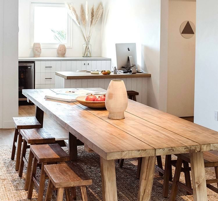 Customizable solid wood rectangular dining table with 6/8/10 seats, dining room kitchen and dining room furniture image 2