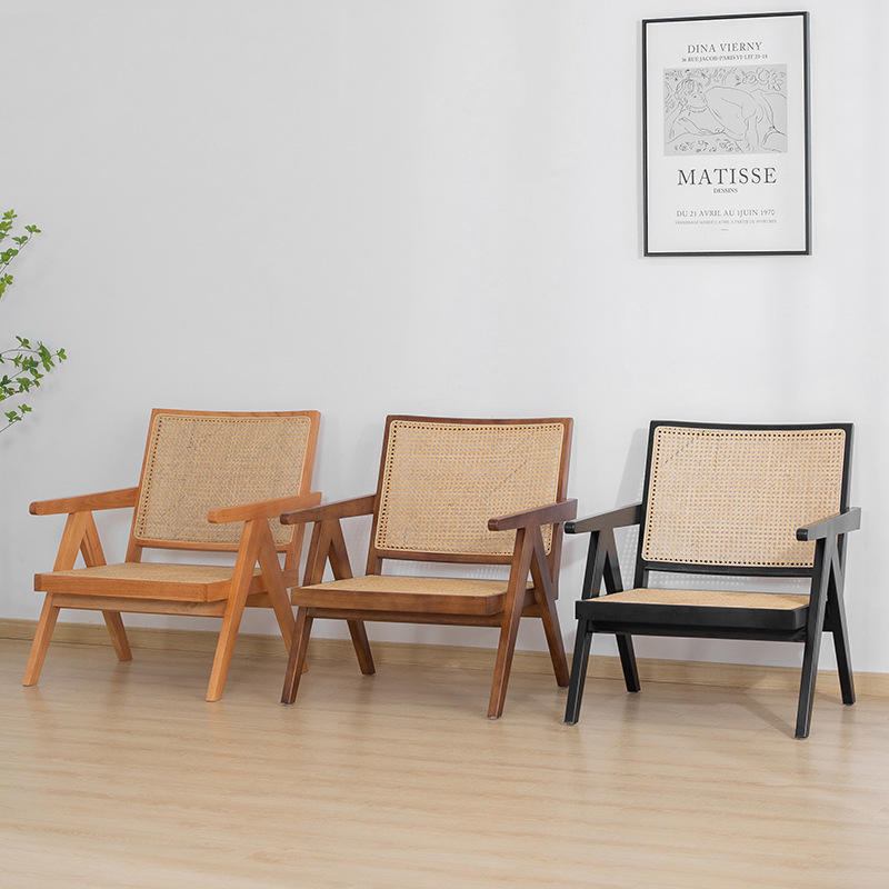 High quality solid wood arm chair design, wicker rattan rattan lounge chair, hotel coffee living room chair image 2